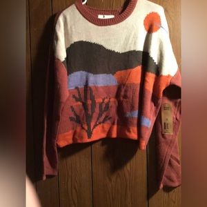 Madden NYC Abstract Sunset Knit Sweater SZ XXL Juniors 19